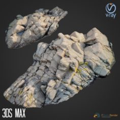 3d scanned rock cliff F 3D Model