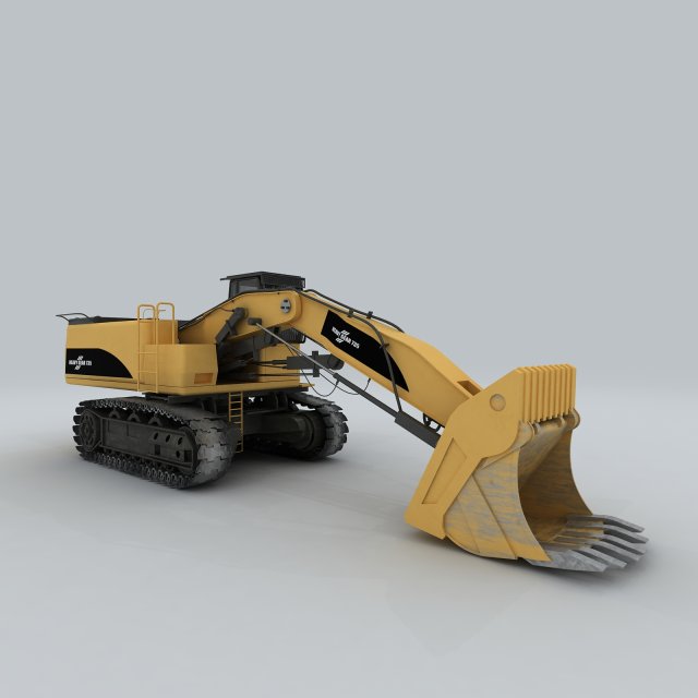 Vehicle – bulldozer excavator 3D Model