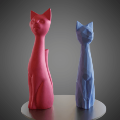 Cat cartoon style 3D Print Model