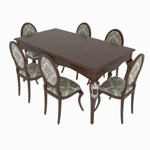 Dining set of classic Italian design consisting of a table and chairs ...