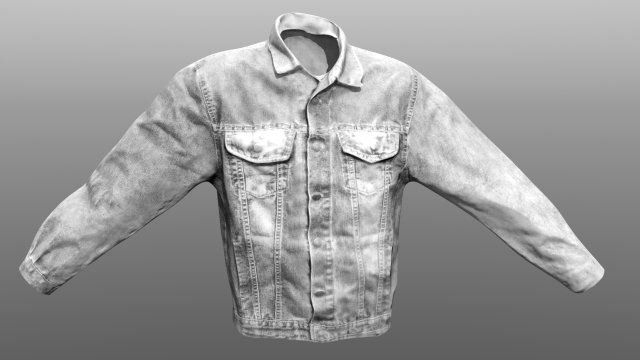 Jeans Jacket Closed 3D Model