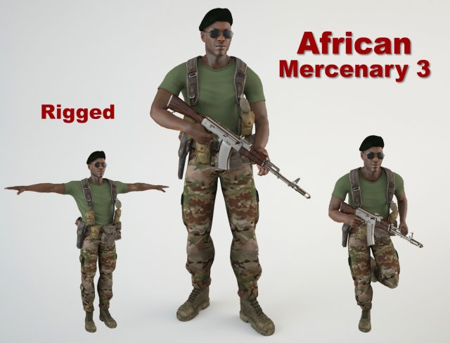 African Mercenary 3 3D Model