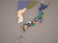 Japan map 3D Model