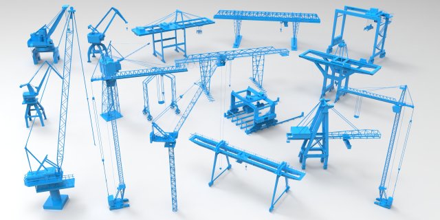 Cranes – 17 pieces 3D Model