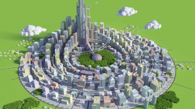 Futuristic city 3D Model