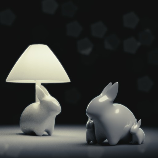 Porcelain Rabbit Table Lamp 3D Model