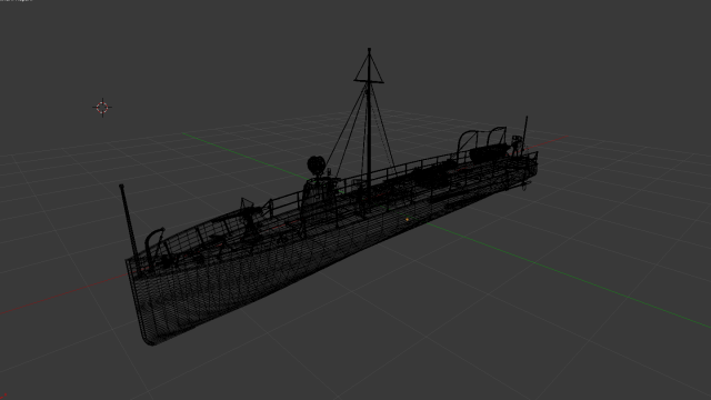 Mine boat 3D Model