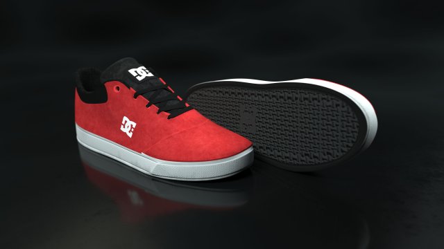 Realisitc DC Shoes Crisis – Red 3D Model