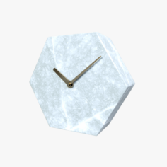 Polygonal Marble Clock 3D Model
