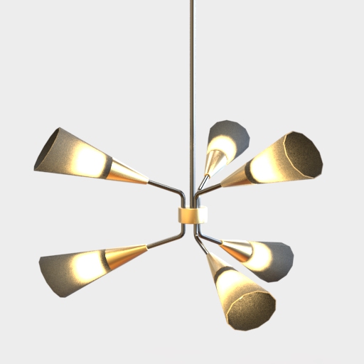Conical Branching Chandelier 3D Model