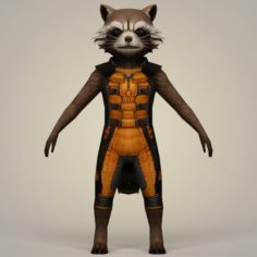 Rocket Raccoon Fantasy Character 3D Model