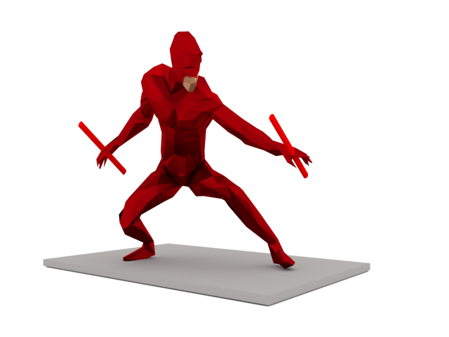 Daredevil low poly ready to be printed 3D Model