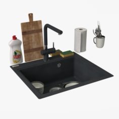 Kitchen Set 01 3D Model