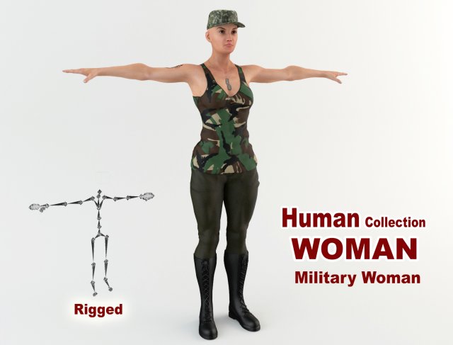 Military Woman 1 3D Model
