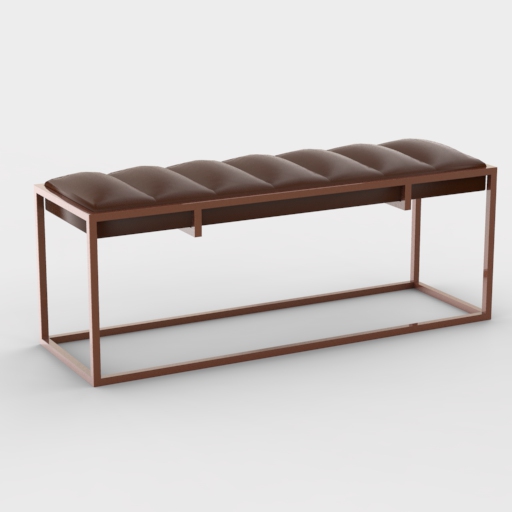 Fontanne Leather Bench 3D Model