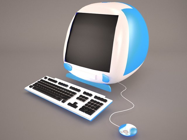 IMac With USB Keyboard and Mouse 3D Model