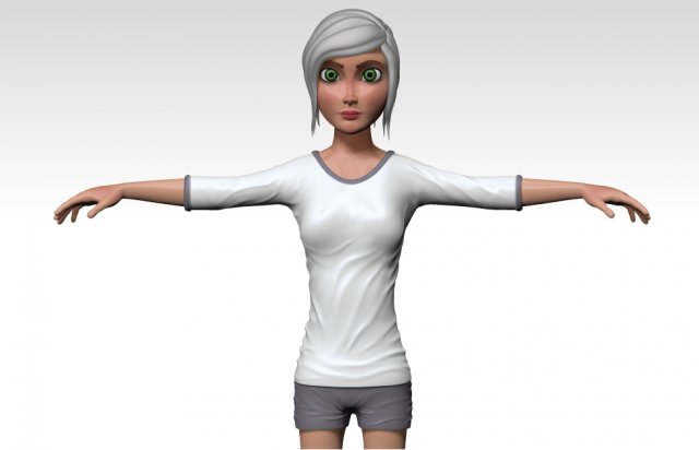 Cartoon girl 3D Model
