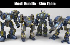 Mech Bundle – Blue Team 3D Model