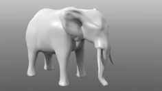 Elephant low poly base mesh 3D Model