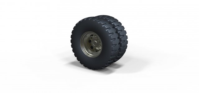 Double wheel 3 3D Model