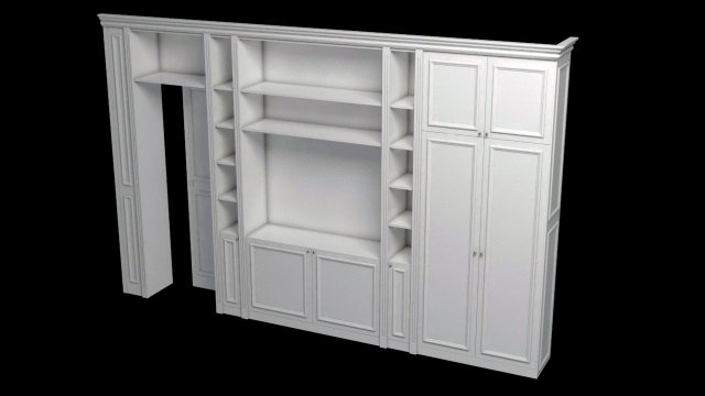 Library with sliding door 3D Model