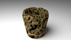 Gold black cup-mug 3D Model