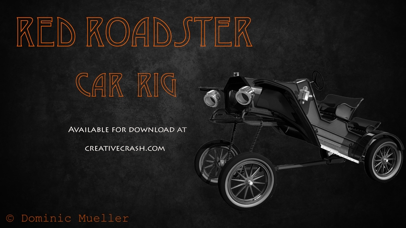 Vintage Red Roadster 3D Model