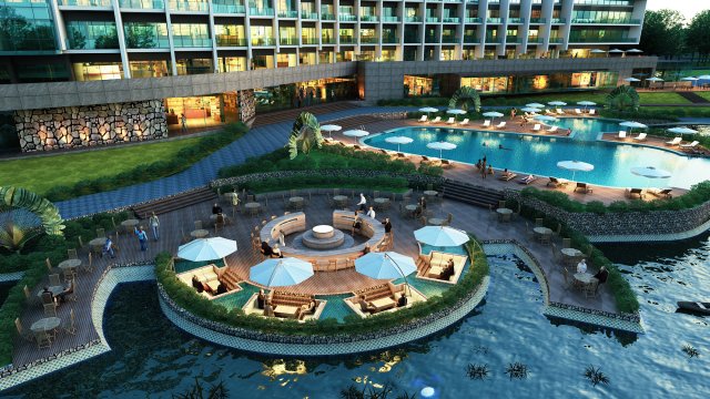 Hotel Outdoor 3D Model