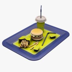 Hamburger Set 3D Model