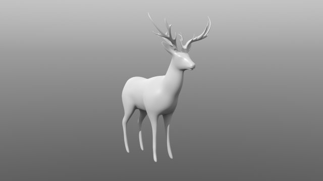 Deer low poly base mesh 3D Model