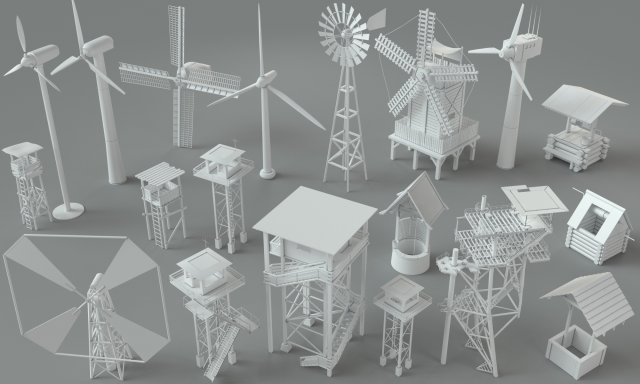 Environment Units-part-1 – 19 pieces 3D Model