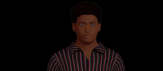 Afro Man UE4 Ready-Unity Ready 3D Model
