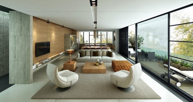 Penthouse Livingroom 3D Model