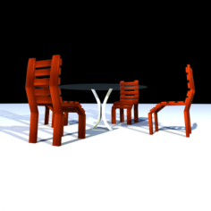 Chairs Table 3D Model