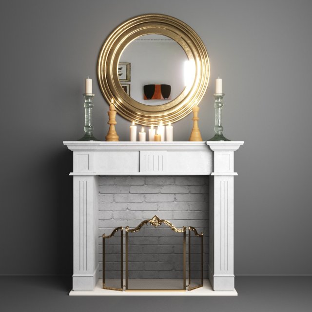Decorative Fireplace Set 3D Model