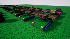 Tank model kit for gamedev 3D Model