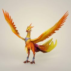 Game Ready Fantasy Phoenix Bird 3D Model