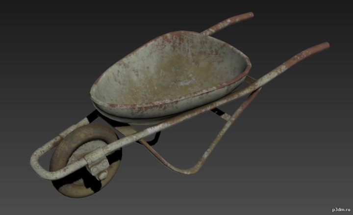 Metal Wheelbarrow 3D Model