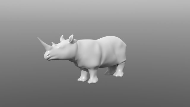 Rhino low poly base mesh 3D Model