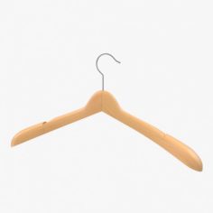 Wooden Clothes Hanger 3D Model