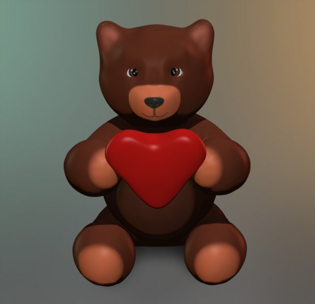 Teddy bear for valentines 3D Model