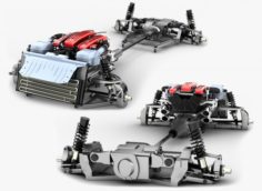 Chassis Ferrari FF – V12 Engine Tipo F133E AWD system 3D Model