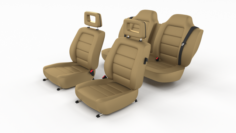 Generic Brown Leather Car Seats 3D Model