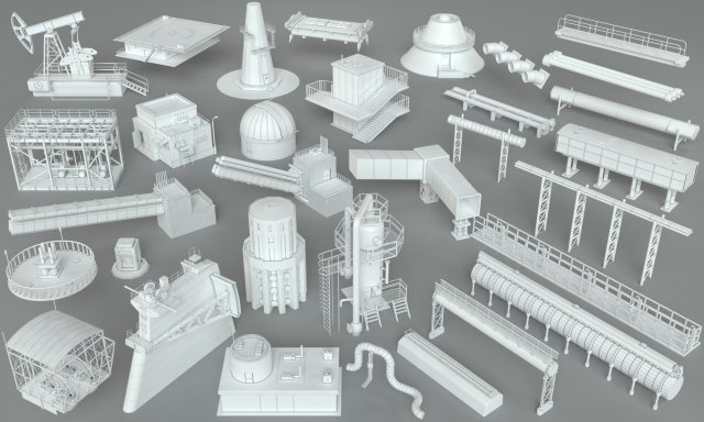 Factory Units-part-1 – 32 pieces 3D Model