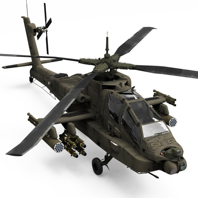 AH64 Apache Helicopter 3D Model 3DHunt.co