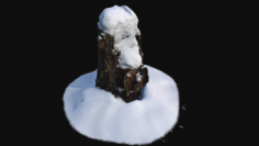 Photoscan Birch trunk with snow 2 3D Model