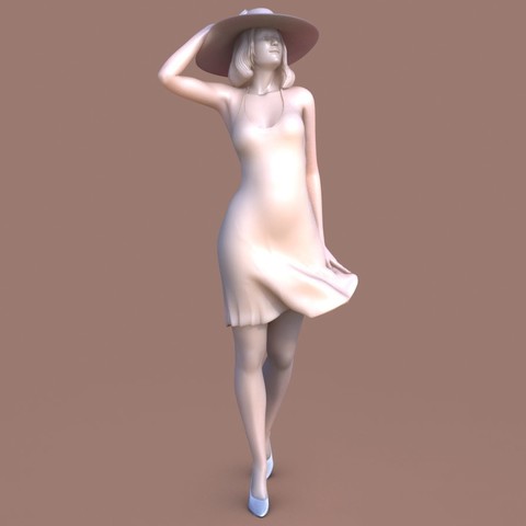 Woman Wind Walk 3D Print Model
