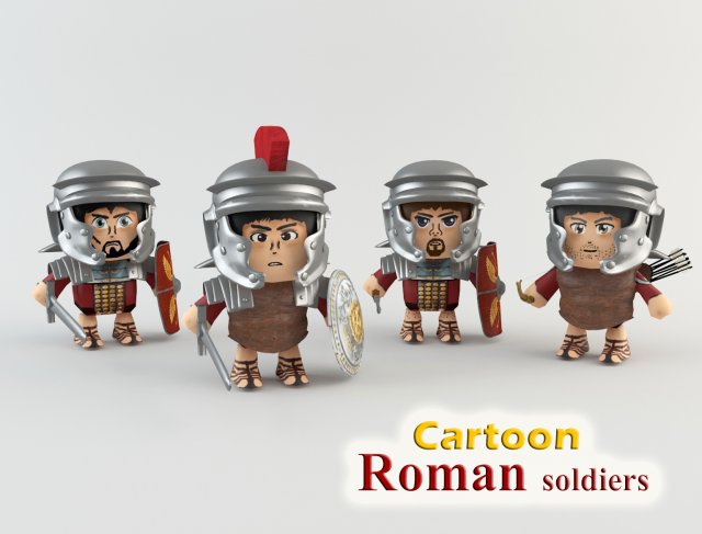 Cartoon Roman soldiers 3D Model