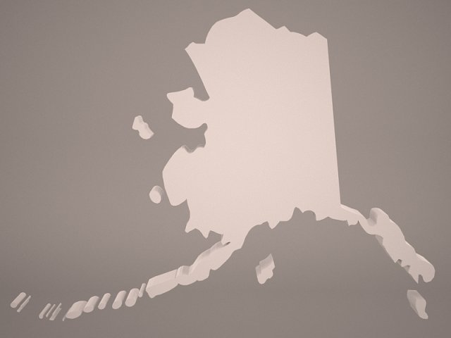 County Map – Alaska 3D Model