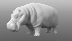 Hippopotamus low poly base mesh 3D Model